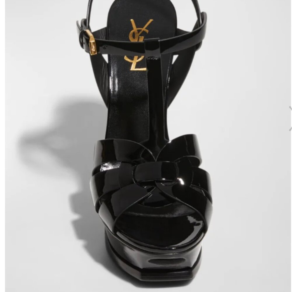 YSL Tribute Patent Platform Sandals - US size 7